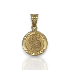 Saint Joseph Medallion Pendant - 14K Yellow Gold