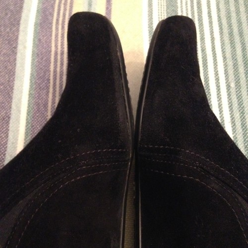 PAUL GREEN MUNCHEN SCHWARZE WILDLEDER-HALBSCHUHE MIT KEILABSATZ – GRÖSSE 7/US 9,5 - Bild 13 von 20