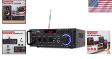 Pyle 200W Wireless Bluetooth Stereo Power Amplifier - Dual Channel Audio Receive