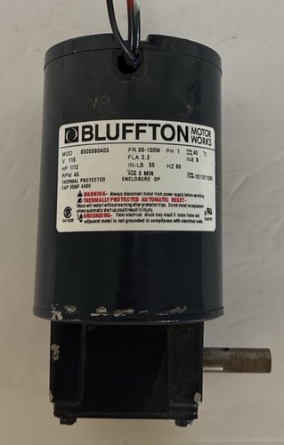 Bluffton AC Motor 6505390403 Model FR 36-100 1/8 HP 115 V 3250 RPM Single Phase - Picture 15 of 16