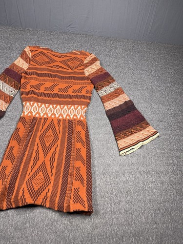 Vestido Free People Para Mujer S Marrón Azteca Occidental Mini Sobre la Rodilla Informal - Imagen 7 de 12