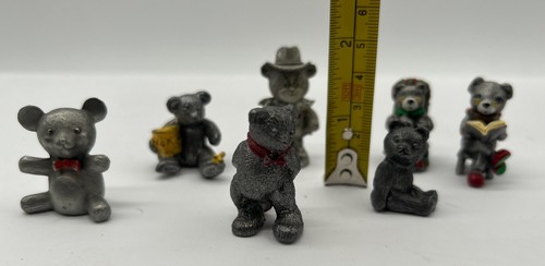 Vintage Zinn Mini Teddybären 7 Stück S3 - Bild 2 von 6