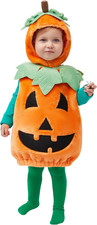 Spooktacular Creations Halloween Baby Pumpkin Costume with Green Leaves for Todd