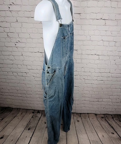 Austin Clothing Blue Denim 100% Cotton Workwear Utility Jean Overalls Large L 32 - Picture 14 of 15