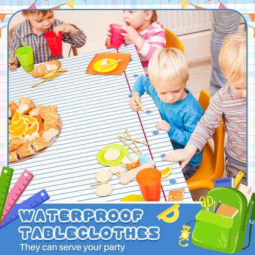3 Pieces 108 x 54 Inch Notebook Plastic Tablecloth Large Rectangle Notebook D... - 第 4/7 張圖片