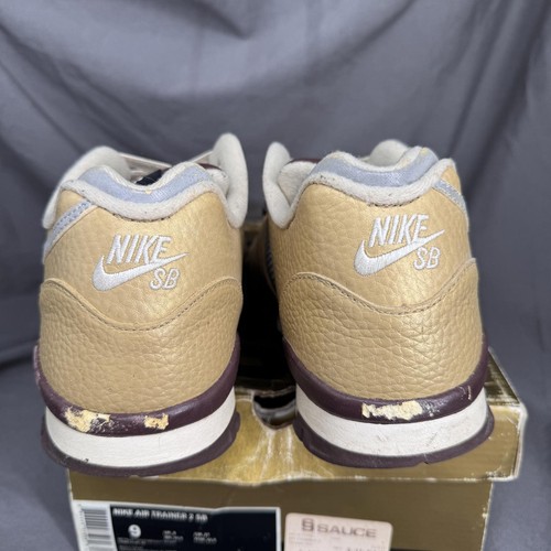 Selten! Nike Air Trainer 2 SB Metallic Gold Silber 314680-701 Herren Größe 9 Original Karton - Bild 5 von 9