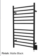 Amba Radiant RWHL-SMB Hardwired Large Straight Towel Warmer - Matte Black Finish