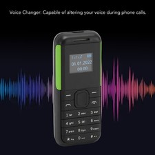 (Black Green)Smallest Mobile Phone BM222 GSM 2G Basic Phone Unlocked 0.66in HD