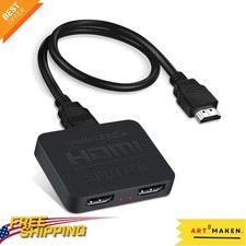 HDMI Splitter 1 in 2 Out - 4K 60Hz with Auto Downscaling for Perfect Viewing