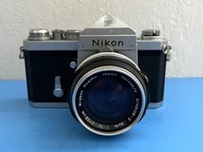 Nikon F 35mm Film Camera w/Nikkor-S Auto 58mm f/1.4 Lens Eye-Level Prism Finder