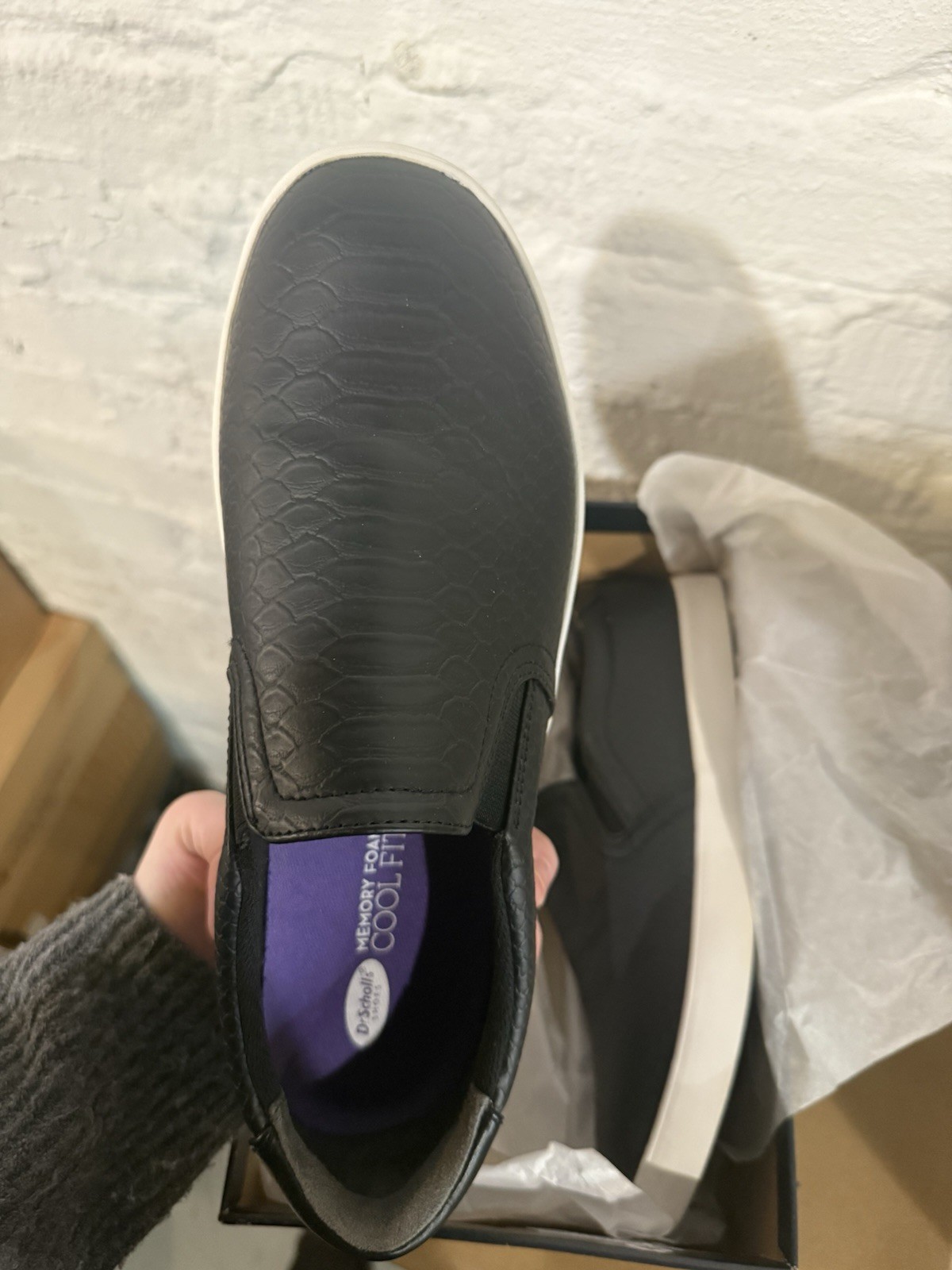 Dr. Scholls Madison Black Python Round Toe Memory… - image 2