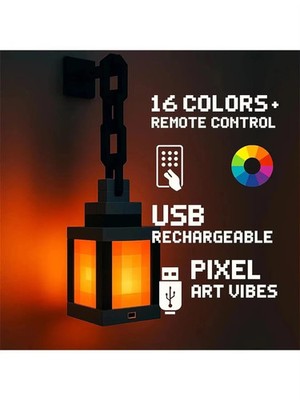 NEW Minecraft Lantern Lamp Led 16 Colors Rechargeable Battery