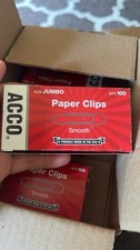 ACCO Jumbo Paper Clips Smooth Finish 100 Count Box - Large 72580 School Office