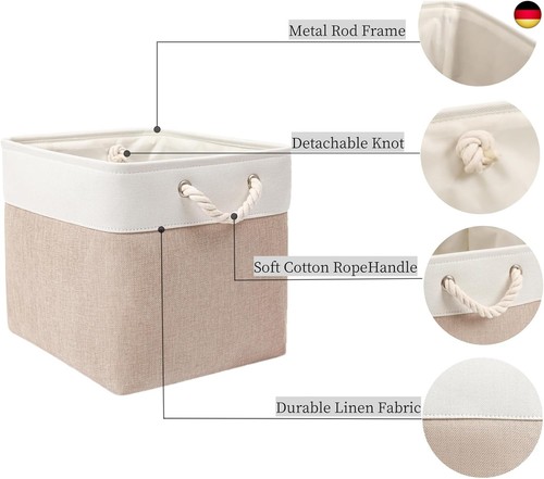Mangata Aufbewahrungsbox,(33x38x33cm) Aufbewahrungskorb Stoff, Box in Würfel - Bild 5 von 7
