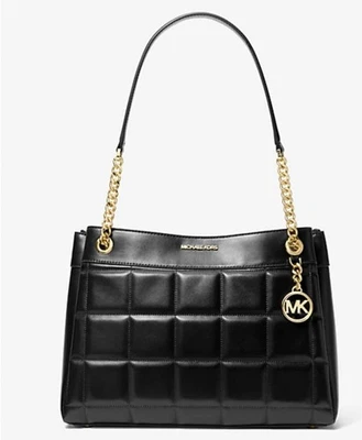 MICHAEL KORS TASCHE SUSAN MD CHAIN SHLDR TOTE schwarz gold 30F4GUSE2L