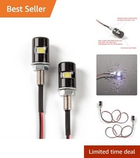2pcs License Plate Light License Tag Screw Bolt Lamp 12v White Led Bulb Wa...