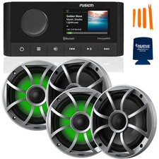 Fusion MS-RA210 Marine Stereo with Wet Sounds 6.5" RGB Lighting Speaker