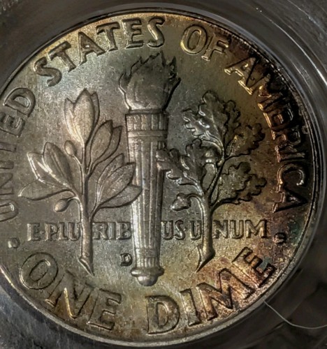 PCGS MS 65 MINOR VARIETY POINTED 9 ROOSEVELT DIME - Imagen 5 de 7