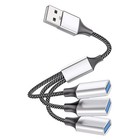 USB 3 Way Cable Splitter 1 Male to 3 Female USB Splitter Hub Portable Power USB