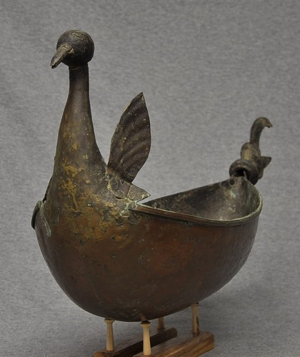 TRAUMHAFTE VINTAGE KUPFER SCHWAN SCHALE HANDGEFERTIGT FRÜH 1800 TOLLE PATINA GROSSE ORG - Bild 10 von 12