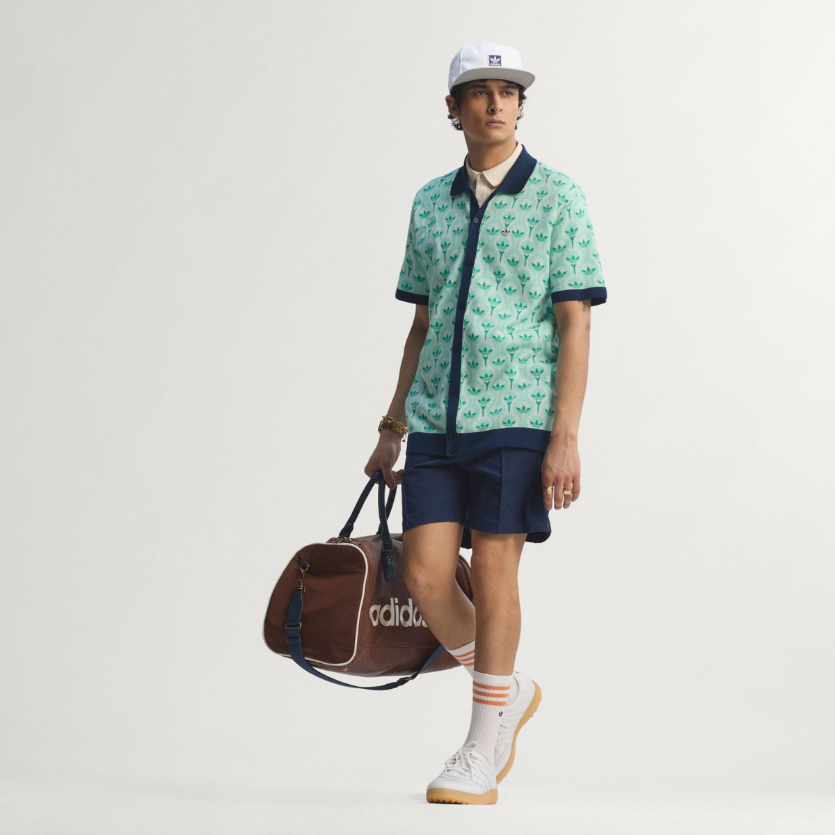 adidas Originals knit polo shirt White Clear Mint KB3790 Japan