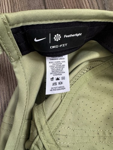 NIKE Dri Fit Cappello Berretto Strapback Featherlight Verde Nero 679421 Taglia Unica - Foto 4 di 4