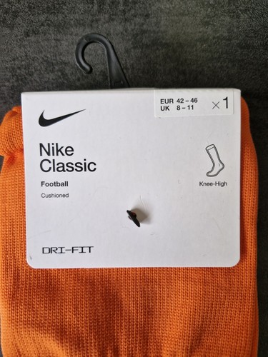 Nike Classic Dri Fit Cushioned Orange Knee High Adults Football Socks UK 8 - 11 - Picture 3 of 10