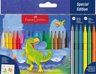 FABER-CASTELL 554222 - Dino Felt Pen Set, 24 Felt Tip Pens in Standard and Paste