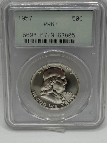 1957 Franklin Half Dollar Coin PCGS PR67 Silver Proof