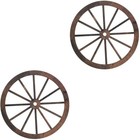 2 Pack Wheel Decoration Wall Art Old Style Hangings Vintage Wood
