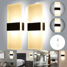2x Modern Square LED Wall Light Up Down Lamp Indoor Home Sconce Lighting Fixture