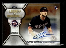 2019 Topps Update Carter Kieboom Legacy of Baseball Rookie Autograph /50 U4725