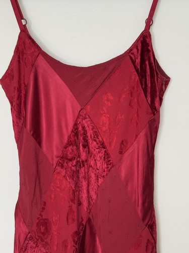 Vintage 90s Newport News Red Diamond Patchwork Maxi Dress Women's Size 14 Whimsy - Picture 5 of 15