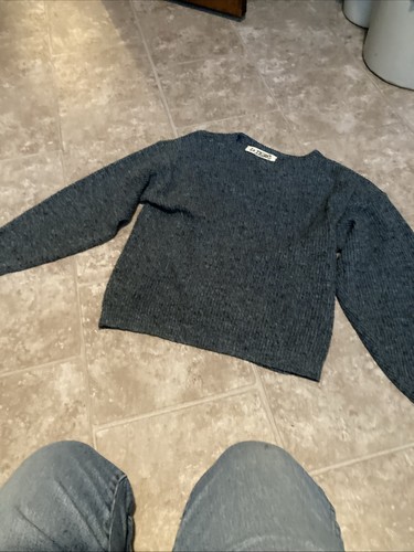 Vintage Le Tigre Sweater Men’s Pullover Large blue gray black USA Chunky Collar - Picture 5 of 8