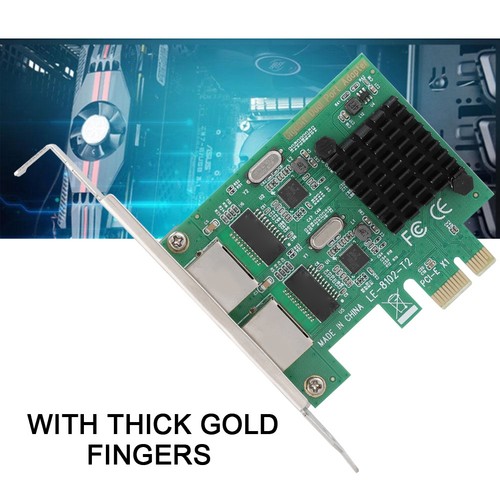 10/100/1000Mbps RJ-45*2 Dual Port PCI-Ex1 GigabiT Network Card For 8102-T2 - Picture 2 of 7