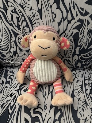 Wee Believers Pitter Patter Pals Monkey Plush Stuffed Animal 13  Pink Pouch