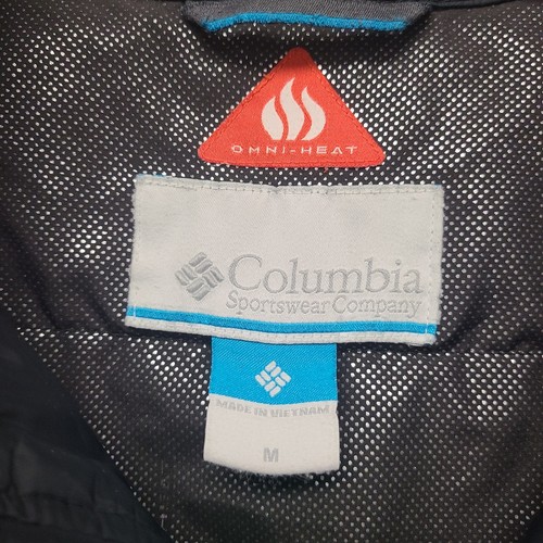Columbia Omni Heat Jacket Mens Sz Medium Black Zip Winter Puffer Insulated Coat - Picture 3 of 11