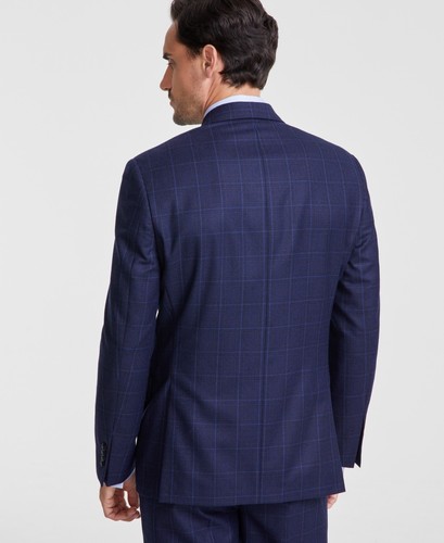 Michael Kors Mens Classic fit Sport Coat Blazer 44 R Blue Plaid Stretch - Picture 4 of 7