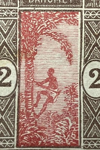 1913-1939 Dahomey 2 Franc Stamp Mint Hinged Afrique Occidentale Francaise - Picture 2 of 5