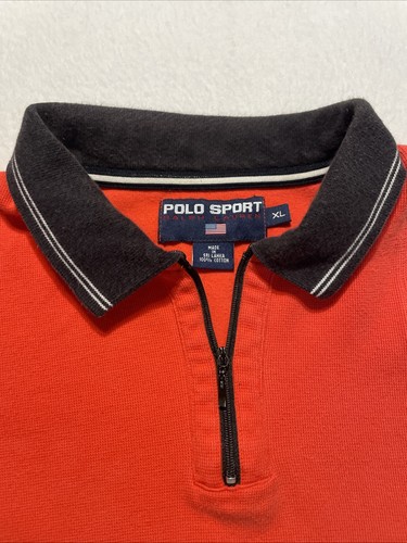 VINTAGE POLO SPORT RALPH LAUREN Spell Out Logo PULLOVER SHIRT XL Rugby 90’s Y2K - Picture 2 of 10