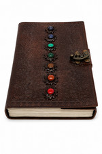 Large Leather Journal 10x7 Vintage Chakra Notebook Diary Writing Book