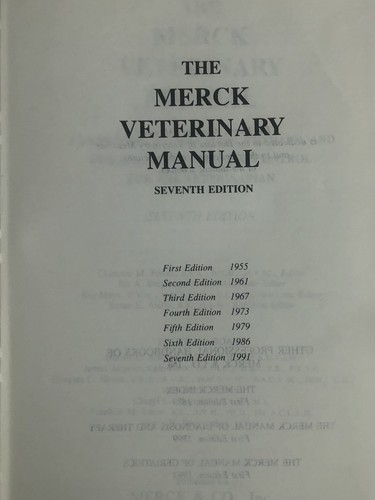 The Merck Veterinary Manual 1991 Seventh Edition Thumb Index - Picture 2 of 5
