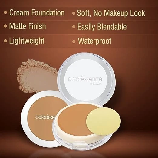 Coloressence Single HD Cream Foundation Pancake Makeup Base, All In One Creamy M - Image 2 of 4