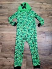 Boys Minecraft Pajamas Creeper One Piece Size Medium