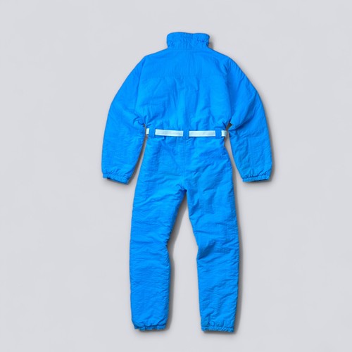 Traje de esquí de una pieza vintage de nailon azul con cinturón para hombre Rasch de los años 80 talla 176 - Imagen 5 de 10