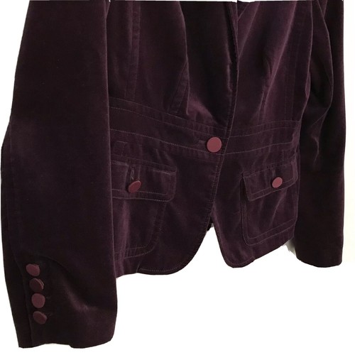 Blazer Talbots Mujer Talla 10 Púrpura Ciruela Botón Único Cierre Frontal Forrado Terciopelo - Imagen 2 de 7