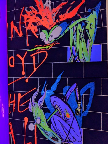 Vintage 1994 Pink Floyd The Wall Poster Screamin Heads verriegelt schwarzlicht Samt - Bild 2 von 18