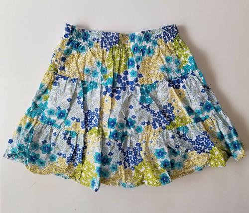 Girl's Gymboree White Blue Yellow Sea Splash Tropical Flower Floral Skirt Size 5 - Picture 1 of 4
