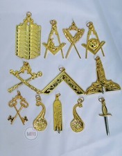 MASONIC BLUE LODGE JEWELS FOR CHAIN COLLAR , MASONIC JEWELS, MASTER MASON JEWELS