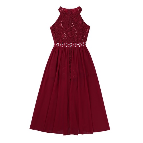US Kids Girls Floral Lace Dress Birthday Wedding Communion Party Ball Prom Gown - Picture 9 of 80